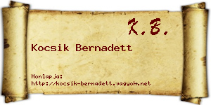 Kocsik Bernadett névjegykártya