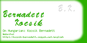 bernadett kocsik business card